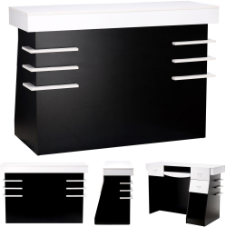 Birou de receptie pentru coafor Cameron 140 cm cosmetice pentru salon SPA cabinet negru 