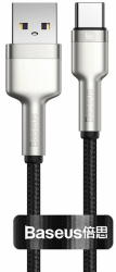 Cablu Baseus Cafule Metal USB USB-C 66W 0.25m negru 