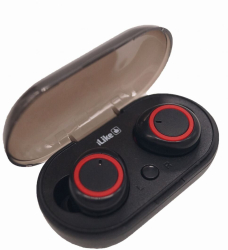 Casti audio in ear iLike IBE01 wireless Bluetooth 5.0 IPX4 Extra Bass negru/rosu