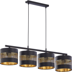 Corp de iluminat suspendat ADVITI Alessio 4p AD-LD-6244BCE27T E27 maxim 4 x 60W negru/auriu 
