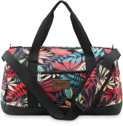 Geanta de voiaj pentru avion negru cu flori 40x25x20 cm 20L ZG825 