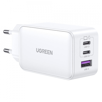 Incarcator de retea UGREEN Nexode 65W 2x USB-C 1x USB-A Fast Charger Alb 