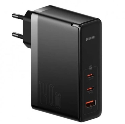 Incarcator retea Baseus GaN5 Pro Fast Charge 140W Negru + Cablu USB-C 240W 1m Negru 