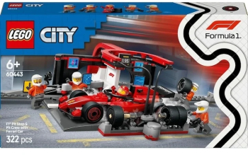 LEGO® City - Boxa si mecanici F1® cu masina Ferrari 60443 322 piese 