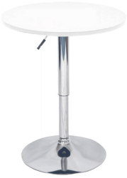 Masa de bar cu inaltime reglabila alb diametru 60 cm BRANY 2 NEW Sani 