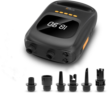 Pompa de aer electrica Technaxx TX-266 120W 20 PSI portabila afisat digital baterie 7500 mAh functie power bank adaptor auto 12V 3 m