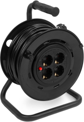 Rola Cablu Prelungitor Lungime 25m 3 Fire de 1.5 mm 4 Prize Culoare Negru