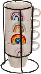 Set 4 cani Model Rainbow + suport metalic 