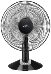 Ventilator de masa ETA Zefir 1607 90010 45W 30 cm 5 palete 4 moduri de suflare a aerului oscilatie negru 