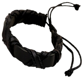 Bratara Eleganta Vintage din Piele Negru 