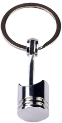 Breloc chei piston piston metalic pandantiv gri 