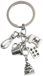 Breloc set ustensile bucatarie unisex accesorii pentru rucsac geanta sau portofel 