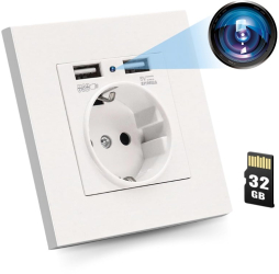 Camera Spion in Priza de perete iUni PR1 32GB Wi-Fi Full HD Senzor miscare 