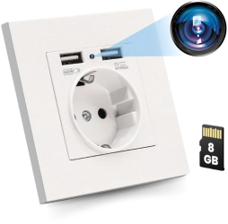 Camera Spion in Priza de perete iUni PR1 8GB Wi-Fi Full HD Senzor miscare 