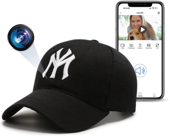Camera Spion in Sapca iUni H15 Wi-Fi Full HD Inregistrare Audio-Video Foto Negru-Alb 