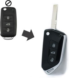 Carcasa Cheie Auto tip Briceag Techstar Modificata 3 Butoane Compatibila Volkswagen Golf 5 Passat B6 Touran Jetta Skoda Octavia 2 &nda 