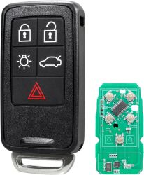 Cheie Auto Programabila Completa 433MHz Techstar cu 5 butoane si Cip ID46 Compatibila Volvo S60 V60 V70 XC60 XC70 S80 V40 FCCID K 