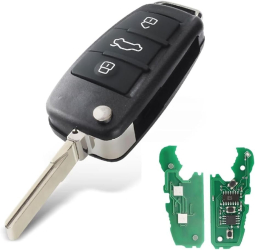 Cheie Auto Programabila Techstar cu 3 butoane pentru Audi Q7 B7 Q3 A3 TT A2 A8 A6 A6L A4 S5 C5 C6 B6 A4L A5 Q5 S RS Cabrio Avant Quattro 