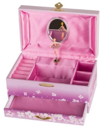 Cutie muzicala cu balerina 19 x 11.5 x 9.8 cm de lemn Goki 