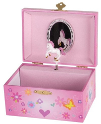 Cutie muzicala cu unicorn 15 x 10.8 x 8 cm de lemn Goki 