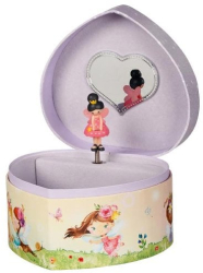 Cutie muzicala inimioara cu zana 14.5 x 13.5 x 8.5 cm de lemn Goki 
