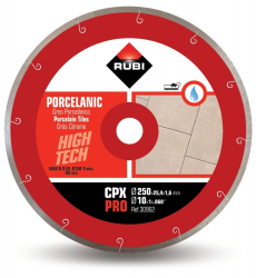 Disc diamantat pt. gresie portelanata 250mm CPX 250 Pro - RUBI-30962 