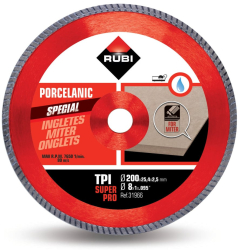Disc diamantat pt. gresie portelanata taieri oblice 200mm TPI 200 SuperPro - RUBI-31966 