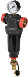Filtru apa calda PA-R cu autocuratare si cartus din otel inoxidabil 304. cu conexiune de ½ FM si ¾ M 