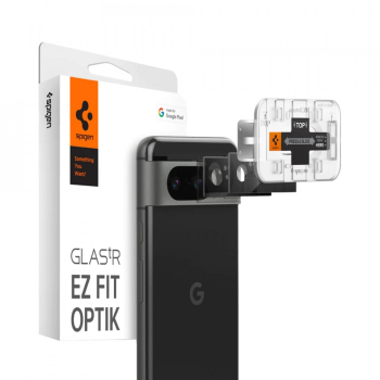 Folie Camera pentru Google Pixel 8 set 2 - Spigen Glas.tR Optik EZ Fit - Black 