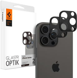 Folie Camera pentru iPhone 14 Pro / Pro Max / 15 Pro / Pro Max / 16 Pro / Pro Max set 2 - Spigen Glas.tR Optik - Black