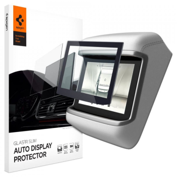 Folie pentru Display Auto Tesla Model X 2022 / Model S 2021 - Spigen Glas.tR Slim Anti-Glare - Black 