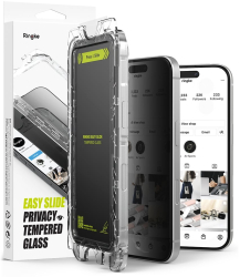 Folie pentru iPhone 16 Pro set 2 - Ringke Easy Slide Tempered Glass - Privacy