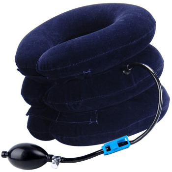 Guler Cervical Moale si Gonflabil pentru Spondiloza si Hernie Cervicala Albastru 