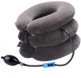 Guler Cervical Moale si Gonflabil pentru Spondiloza si Hernie Cervicala Gri 