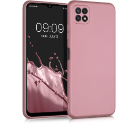 Husa din silicon Kwmobile pentru Samsung Galaxy A22 5G Aur roz metalic - RESIGILAT 