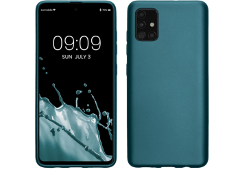 Husa din silicon kwmobile pentru Samsung Galaxy A5 Albastru Caraibe metalic - RESIGILAT 