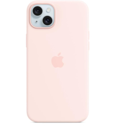 Husa din silicon pentru Apple iPhone 15 Plus cu MagSafe roz deschis - RESIGILAT 