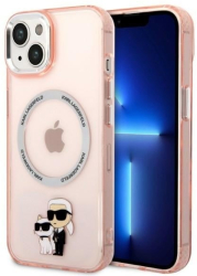 Husa iPhone 14 - Karl Lagerfeld Hardcase MagSafe KLHMP14SHNKCIP - Pink Iconic Karl&Choupette 