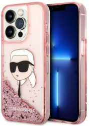 Husa pentru iPhone 14 Pro Max - Karl Lagerfeld Hardcase Glitter KLHCP14XLNKHCP - Pink Karl Head 