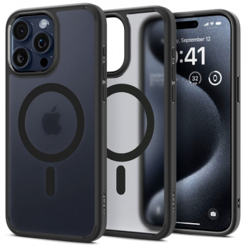 Husa pentru iPhone 15 Pro Max - Spigen Ultra Hybrid MagSafe - Frost Black 