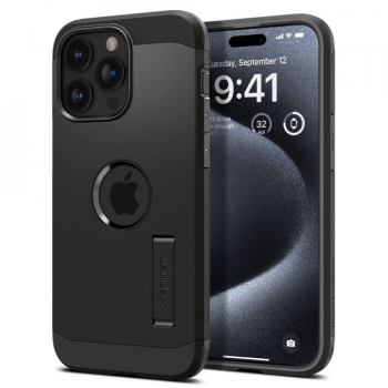 Husa pentru iPhone 15 Pro - Spigen Tough Armor MagSafe - Black 