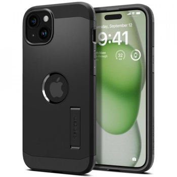 Husa pentru iPhone 15 - Spigen Tough Armor MagSafe - Black 