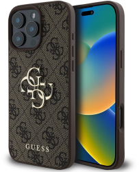 Husa pentru iPhone 16 Pro - Guess Hardcase 4G Big Logo GUHCP16L4GMGBR - Brown 