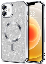 Husa pentru iPhone 16 - Techsuit Luxury Glitter MagSafe - Silver 