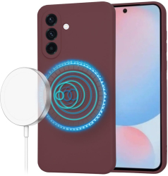 Husa pentru Samsung Galaxy A56 5G - Techsuit SoftFlex MagSafe - Plum Red 