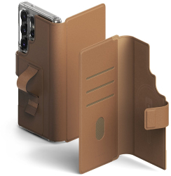 Husa pentru Samsung Galaxy S23 Ultra / S24 Ultra / S25 Ultra - Ringke Folio Grip Wallet Magnetic - Brown 