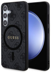 Husa pentru Samsung Galaxy S24 - Guess 4G Collection Leather MagSafe GUHMS24SG4GFRK - Black 