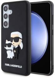 Husa pentru Samsung Galaxy S24 - Karl Lagerfeld 3D Design KLHCS24S3DRKCNK - Rubber Karl&Choupette 