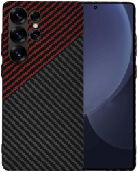 Husa pentru Samsung Galaxy S25 Ultra - Techsuit Carbonite FiberShell - Red Vortex 