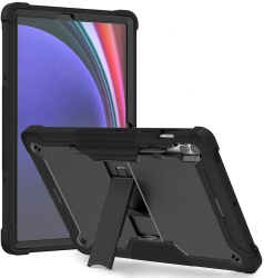 Husa pentru Samsung Galaxy Tab S9 Plus / S10 Plus + Folie - Techsuit Rugged TabShell - Black 